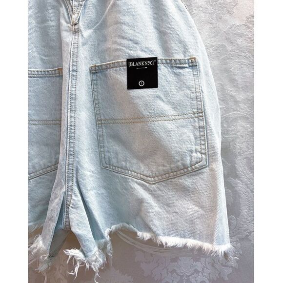 Blank NYC Women’s NWT Piano Solo Denim Shortall With Destroyed Hem Size S New - Picture 6 of 8